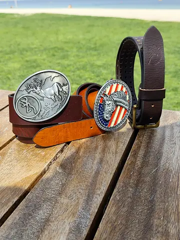 Equestrian riders Western Leather handmade Belts with Decorative Buckles