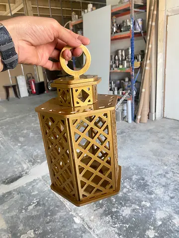 Premium Gold Finish Lantern – Custom CNC Design