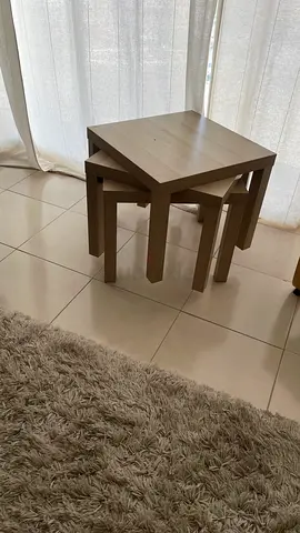 IKEA Set of 3 Nesting Side Tables - Light Wood Finish