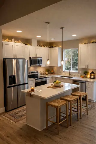 Modern White Kitchen Island