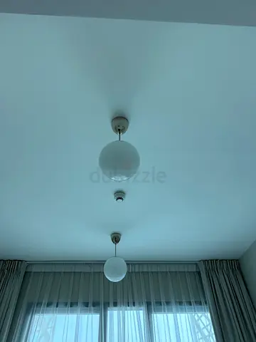 Pair of Modern Globe Wall Lights - White Glass