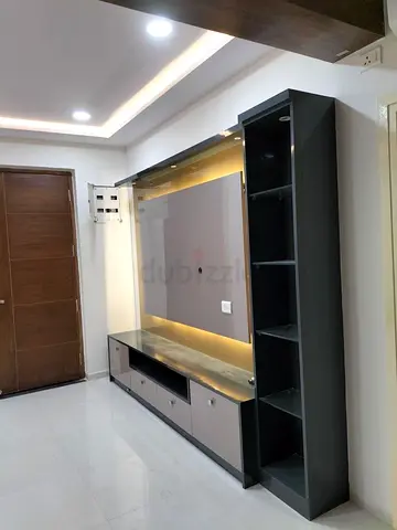 Modern Wall-Mounted Entertainment Unit with Shelving