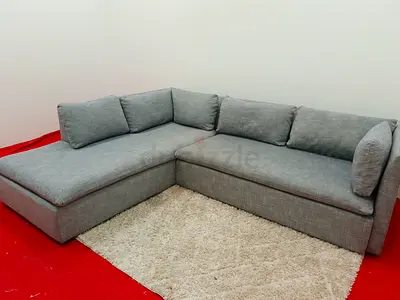 Pottery barn gray color lshape sofa