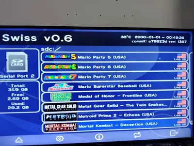 Nintendo GameCube with loaded 20 games