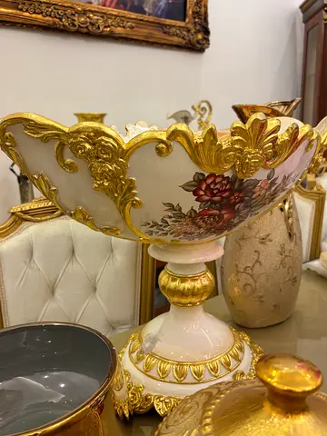 Ornate Gold  Floral Decorative Centerpiece Bowl