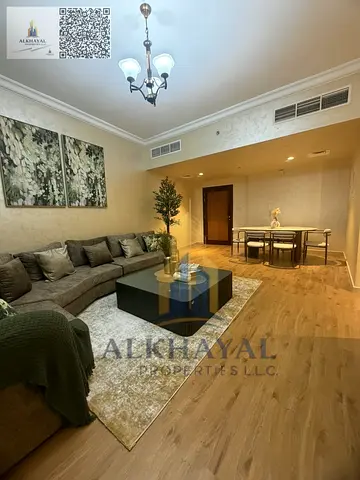 2-bedroom apartment with a living room for sale in Residence Towers, featuring a stunning sea view, 2 bathrooms, spacious layout, ideal for living or investment at a great price