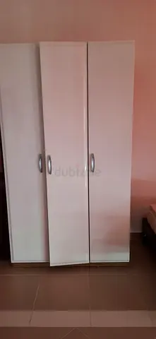 White 3-door Wardrobe / Armoire in Good Condition