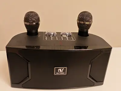 Portable Karaoke Speaker System with Two Microphones