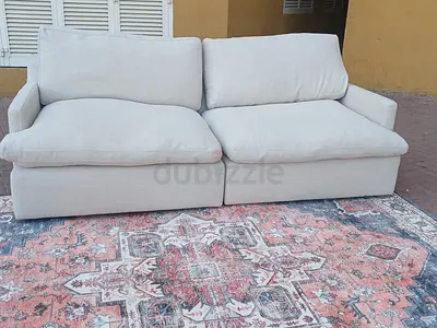 Swin feather 🪶 filled modular sofa with footstool
