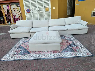 Swin Feather 🪶 filled Modular sofa with footstool