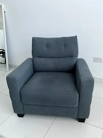 Pan Emirates Comfortable Single-Seat Gray Fabric Armchair