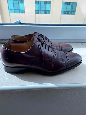 SUITSUPPLY Brown  ITALIAN Leather Brogue Oxford Shoes - Mens Dress Shoes, Gently Used