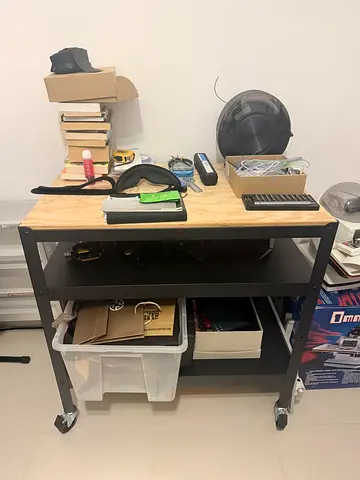 IKEA BROR Trolley, black/pine plywood, 85x55 cm