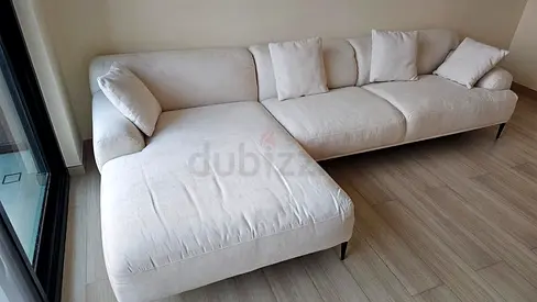 The Lóóm Collection L Shape Sofa Beige Good condition