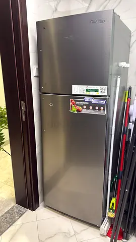 Single-door stainless steel upright refrigerator - good condition