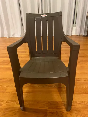 Brown Outdoor/Patio Plastic Armchair - Stackable