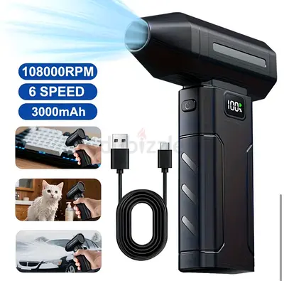 Electric Air Duster - Personal Cooling 3000Mah Rechargeable High Speed Dust Cleaning Fan