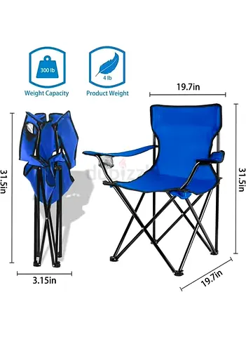 Portable Foldable Camping/Outdoor Chair with Carry Bag - Blue, Green