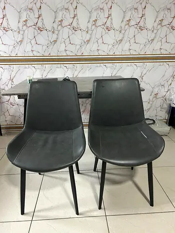 Set of 2 Modern Grey Dining Chairs — Good Condition