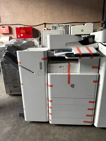 Hp color laserjet mfp e87650 printer with finisher