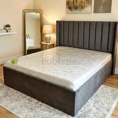 Brend New fabric wooden Queen size 160x200 Bed with Madical Matress Available