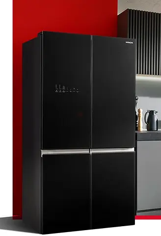 Hitachi 820L Black 4-Door Refrigerator (Modern French Door) - Excellent Condition