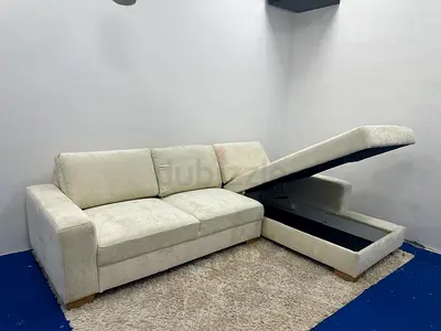 Like new condition Ikea sorvallen beige color lshape sofa with storage