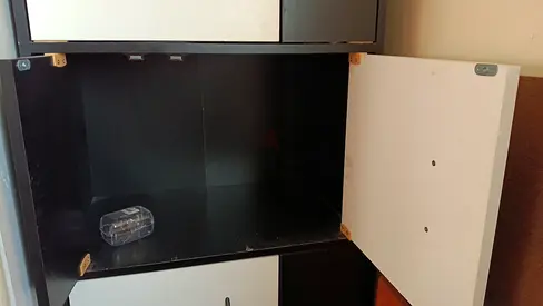 Compact 4-Drawer Baby wardrobe/Storage Cabinet in Black  White