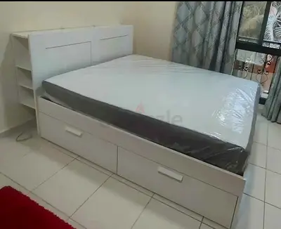 IKEA brimnes king size 180×200cm bed frame with headboard+ 4 big storage drawers with IKEA mattress