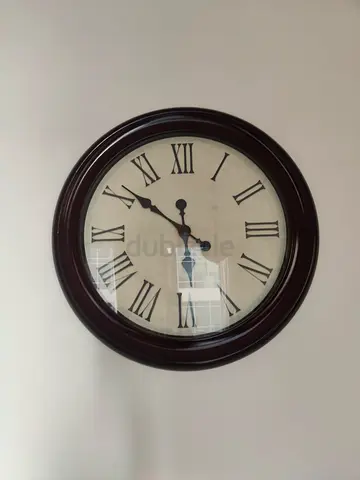 Large Round Wall Clock with Roman Numerals
