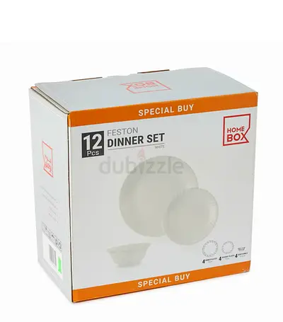 12-piece White Feston Dinner Set – Brand New in Box