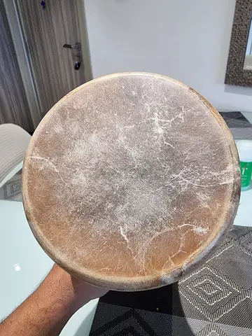 Handheld Frame Drum / Djembe-Style Hand Drum - Used, Natural Skin