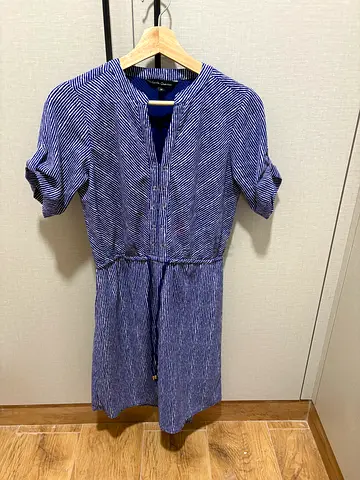 Blue striped womens dress, size M
