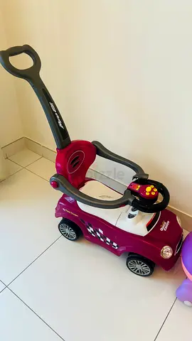 Childrens Ride-On Push Car with Parent Handle - Burgundy