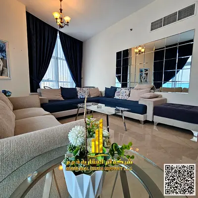The most beautiful two-bedroom apartment with a sea view, newly furnished, for monthly rent in Ajman - Corniche - Residence Towers