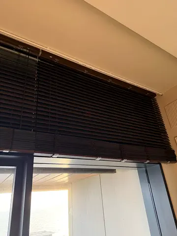 Dark Wooden Venetian Blinds / Wooden Slat Blinds - Good Condition