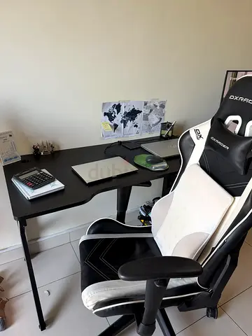 DXRacer Black Gaming Chair and Table - Good Condition