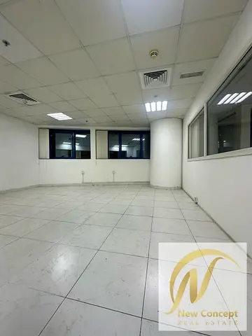 A distinctive office for annual rent in Al Rashidiya Falcon Towers 2, next to all services, with a sea view (Al Khor Sea)