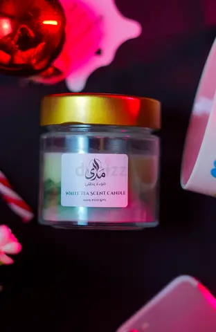 شمعة الشاي الأبيض المعطرة – White Tea Candle فاخره 🕯️🤍