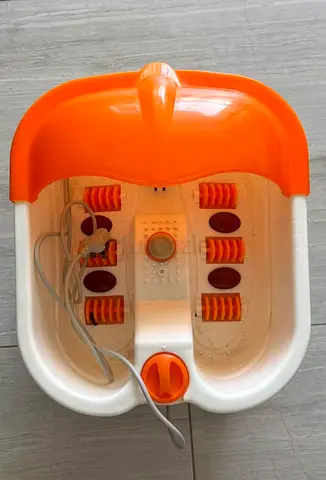 Electric Foot Spa Massager with Rollers (Orange/White)