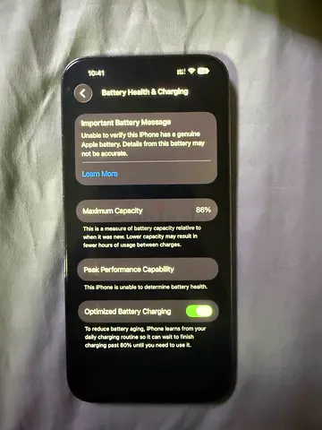iPhone (purple) - 86% Battery Health have Chang bettery back dor chainj