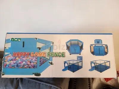 Foldable Baby Playpen / Game Fence - Grey square.