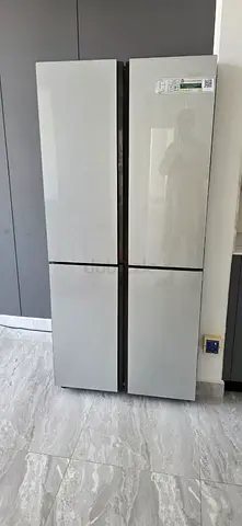Free delivery Haier Modern 4-Door Refrigerator  Freezer - White Glass Finish