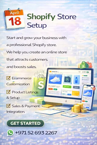 Start your online business with a complete Shopify store setup. We provide store design