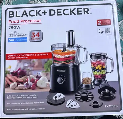 Black+Decker 750W 5-in-1 Food Processor (FX775-B5) - 34 Functions