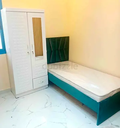 Brand New Single Bed with Mattress and White Wardrobe