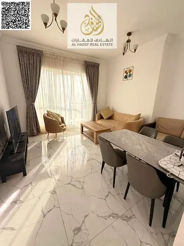 غرفة وصالة + فرش + جيم ومسبح + باركن | أبراج الواحة – الراشدية 1 | 4 دفعات | 35,000 فقط