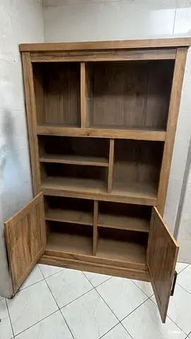 Solid Wood Storage Cabinet / Bookshelf with Lower Doors