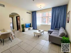 For monthly rent: Luxurious furnished one-bedroom apartment with a living room, in Ajman, Al Jurf 2.