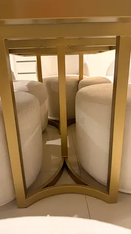 Marble Top Dining Table with 6 Upholstered Chairs